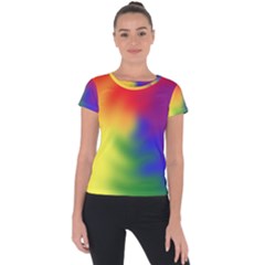 Rainbow Colors Lgbt Pride Abstract Art Short Sleeve Sports Top  by yoursparklingshop