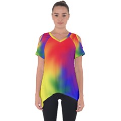 Rainbow Colors Lgbt Pride Abstract Art Cut Out Side Drop Tee by yoursparklingshop