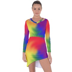 Rainbow Colors Lgbt Pride Abstract Art Asymmetric Cut-out Shift Dress by yoursparklingshop