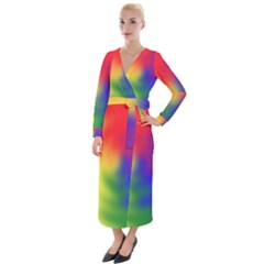 Rainbow Colors Lgbt Pride Abstract Art Velvet Maxi Wrap Dress by yoursparklingshop