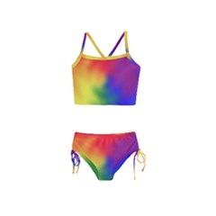 Rainbow Colors Lgbt Pride Abstract Art Girls  Tankini Swimsuit by yoursparklingshop