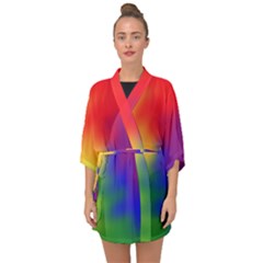 Rainbow Colors Lgbt Pride Abstract Art Half Sleeve Chiffon Kimono by yoursparklingshop