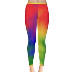 Rainbow Colors Lgbt Pride Abstract Art Inside Out Leggings by yoursparklingshop