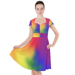 Rainbow Colors Lgbt Pride Abstract Art Cap Sleeve Midi Dress by yoursparklingshop