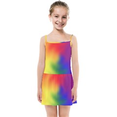 Rainbow Colors Lgbt Pride Abstract Art Kids  Summer Sun Dress by yoursparklingshop