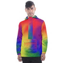 Rainbow Colors Lgbt Pride Abstract Art Men s Front Pocket Pullover Windbreaker