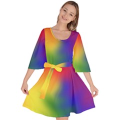 Rainbow Colors Lgbt Pride Abstract Art Velour Kimono Dress by yoursparklingshop