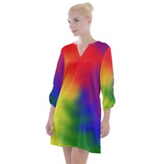 Rainbow Colors Lgbt Pride Abstract Art Open Neck Shift Dress by yoursparklingshop