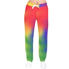 Rainbow Colors Lgbt Pride Abstract Art Women Velvet Drawstring Pants