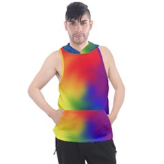 Rainbow Colors Lgbt Pride Abstract Art Men s Sleeveless Hoodie by yoursparklingshop