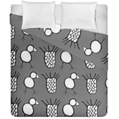 Grey Base, B&w Chpa Pattern Design Duvet Cover Double Side (california King Size) by CHPALTD