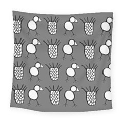 Grey Base, B&w Chpa Pattern Design Square Tapestry (large) by CHPALTD