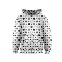 Kitten Head Paw Footprint Seamless Pattern 1 Kids  Pullover Hoodie by TastefulDesigns