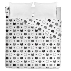 Kitten Head Paw Footprint Seamless Pattern 1 Duvet Cover Double Side (queen Size) by TastefulDesigns