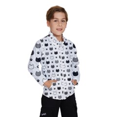 Kitten Head Paw Footprint Seamless Pattern 1 Kids  Windbreaker