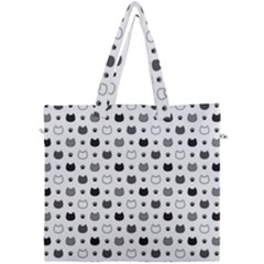 Kitten Head Paw Footprint Seamless Pattern 1 Canvas Travel Bag by TastefulDesigns