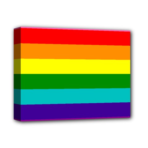 Original 8 Stripes Lgbt Pride Rainbow Flag Deluxe Canvas 14  X 11  (stretched) by yoursparklingshop