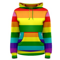 Original 8 Stripes Lgbt Pride Rainbow Flag Women s Pullover Hoodie by yoursparklingshop