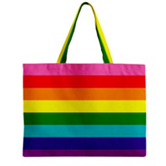 Original 8 Stripes Lgbt Pride Rainbow Flag Zipper Mini Tote Bag by yoursparklingshop