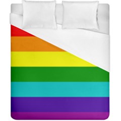 Original 8 Stripes Lgbt Pride Rainbow Flag Duvet Cover (california King Size) by yoursparklingshop