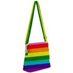 Original 8 Stripes Lgbt Pride Rainbow Flag Zipper Messenger Bag by yoursparklingshop