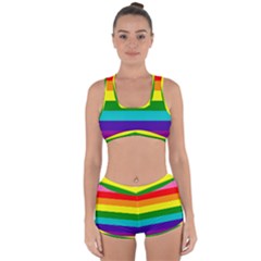 Original 8 Stripes Lgbt Pride Rainbow Flag Racerback Boyleg Bikini Set by yoursparklingshop