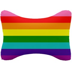 Original 8 Stripes Lgbt Pride Rainbow Flag Seat Head Rest Cushion by yoursparklingshop