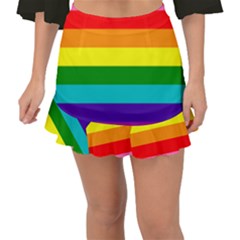 Original 8 Stripes Lgbt Pride Rainbow Flag Fishtail Mini Chiffon Skirt by yoursparklingshop