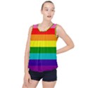 Original 8 Stripes LGBT Pride Rainbow Flag Bubble Hem Chiffon Tank Top View1