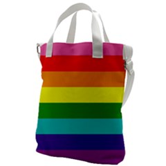 Original 8 Stripes Lgbt Pride Rainbow Flag Canvas Messenger Bag by yoursparklingshop