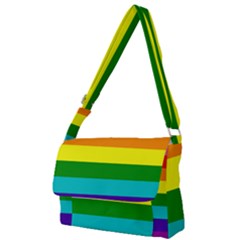 Original 8 Stripes Lgbt Pride Rainbow Flag Full Print Messenger Bag (s) by yoursparklingshop