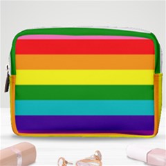 Original 8 Stripes Lgbt Pride Rainbow Flag Make Up Pouch (medium) by yoursparklingshop