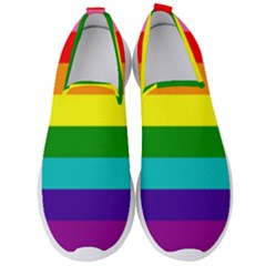 Original 8 Stripes Lgbt Pride Rainbow Flag Men s Slip On Sneakers by yoursparklingshop