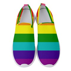 Original 8 Stripes Lgbt Pride Rainbow Flag Women s Slip On Sneakers by yoursparklingshop