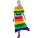 Original 8 Stripes LGBT Pride Rainbow Flag Cross Front Sharkbite Hem Maxi Dress View2