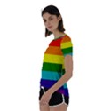 Original 8 Stripes LGBT Pride Rainbow Flag Short Sleeve Foldover Tee View2