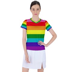 Original 8 Stripes Lgbt Pride Rainbow Flag Women s Sports Top by yoursparklingshop