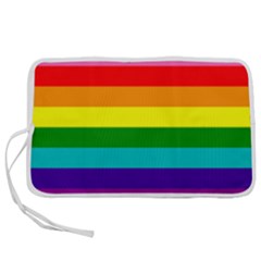 Original 8 Stripes Lgbt Pride Rainbow Flag Pen Storage Case (l) by yoursparklingshop