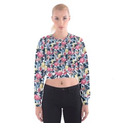 Beautiful Floral Pattern Cropped Sweatshirt