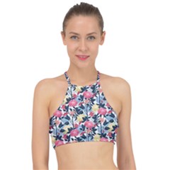 Beautiful Floral Pattern Racer Front Bikini Top by TastefulDesigns