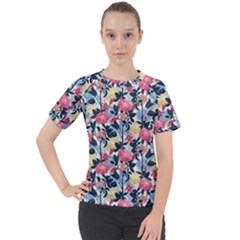 Beautiful Floral Pattern Women s Sport Raglan Tee