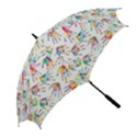 Colorful palms, hand print pattern, rainbow colors palette Golf Umbrellas View2