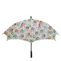 Colorful palms, hand print pattern, rainbow colors palette Golf Umbrellas View3