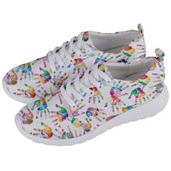 Colorful Palms, Hand Print Pattern, Rainbow Colors Palette Men s Lightweight Sports Shoes by Casemiro