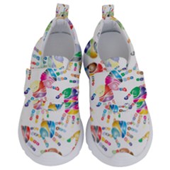 Colorful Palms, Hand Print Pattern, Rainbow Colors Palette Kids  Velcro No Lace Shoes by Casemiro