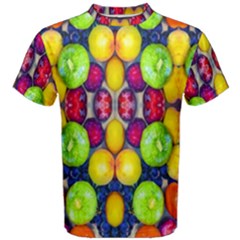 Fruits And Vegetables Pattern Men s Cotton Tee by dflcprintsclothing