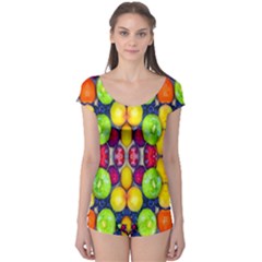 Fruits And Vegetables Pattern Boyleg Leotard 