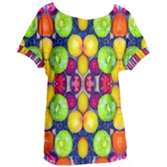 Fruits And Vegetables Pattern Women s Oversized Tee by dflcprintsclothing