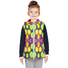 Fruits And Vegetables Pattern Kids  Hooded Puffer Vest