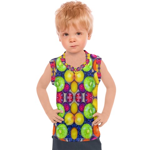 Fruits And Vegetables Pattern Kids  Sport Tank Top by dflcprintsclothing